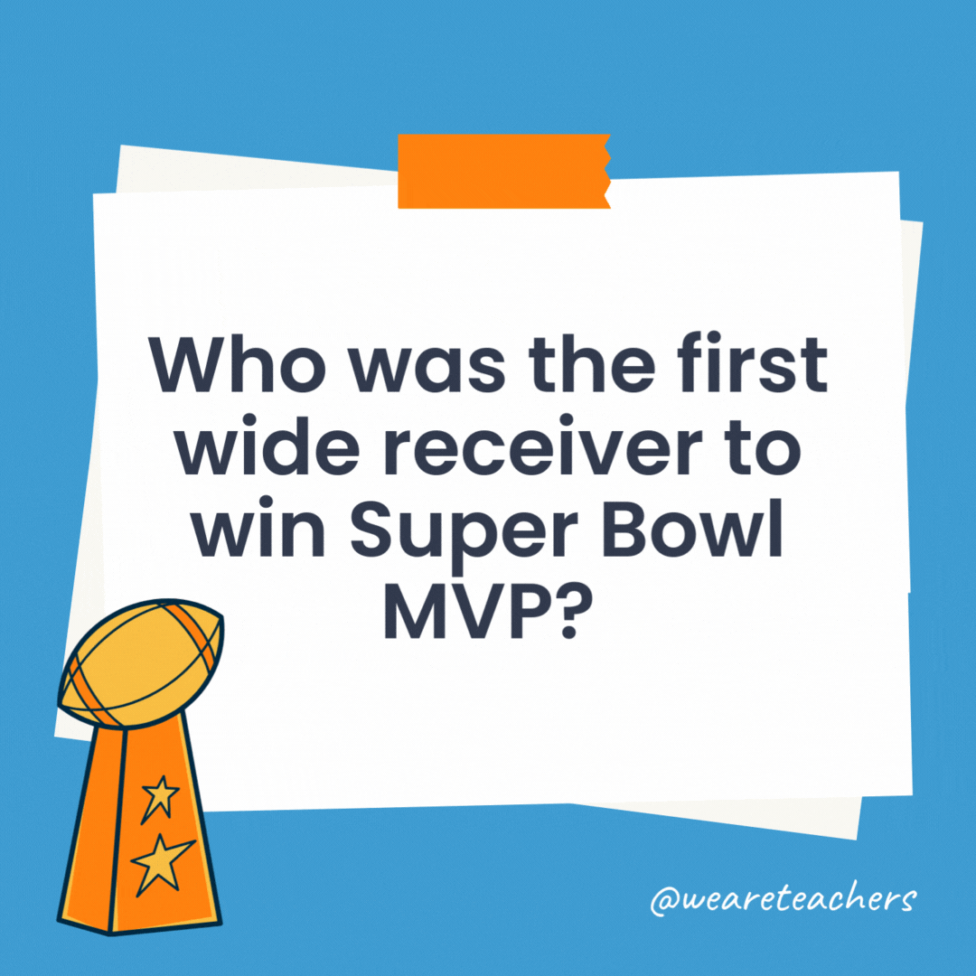 Who was the first wide receiver to win Super Bowl MVP? Lynn Swann of the Pittsburgh Steelers in Super Bowl X (1976). Who was the first wide receiver to win Super Bowl MVP?
Lynn Swann of the Pittsburgh Steelers in Super Bowl X (1976).