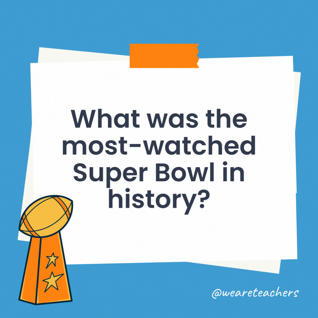 What was the most-watched Super Bowl in history? The Kansas City Chiefs’ 38-35 victory over the Philadelphia Eagles in Super Bowl LVII in 2023 was the most-watched U.S.-based telecast of all time. What was the most-watched Super Bowl in history?
The Kansas City Chiefs' 38-35 victory over the Philadelphia Eagles in Super Bowl LVII in 2023 was the most-watched U.S.-based telecast of all time.