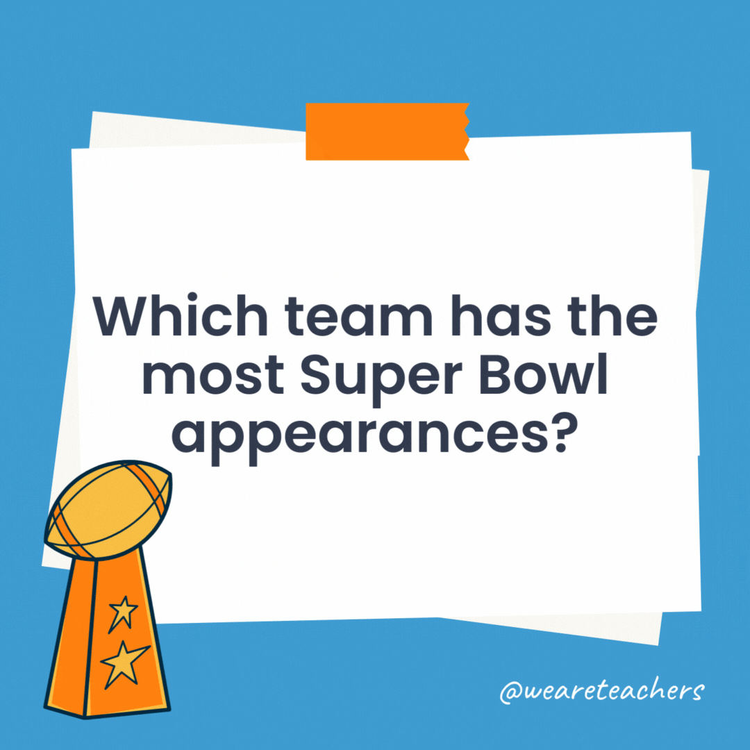 Which team has the most Super Bowl appearances? The New England Patriots. Which team has the most Super Bowl appearances?
The New England Patriots.