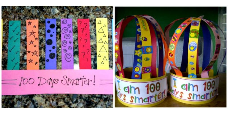 100 Days Crowns DIY 100 days of school crowns.