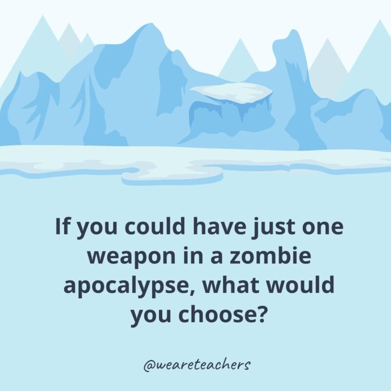 If you could have just one weapon in a zombie apocalypse, what would you choose? If you could have just one weapon in a zombie apocalypse, what would you choose?