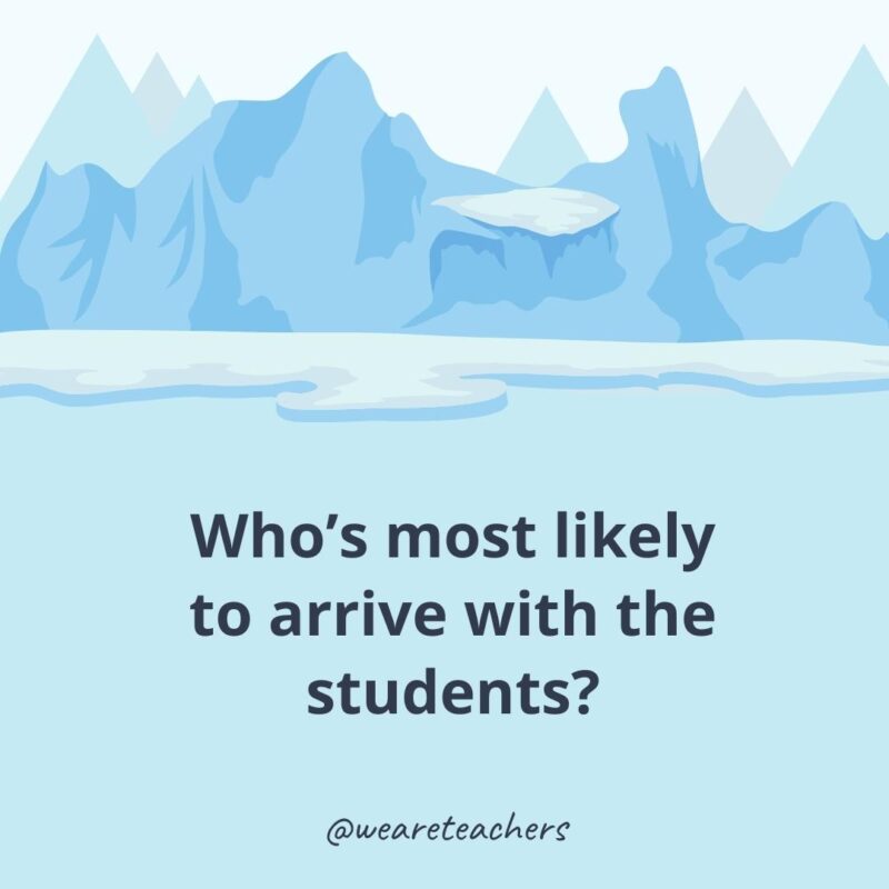 Who’s most likely to arrive with the students? Who’s most likely to arrive with the students?