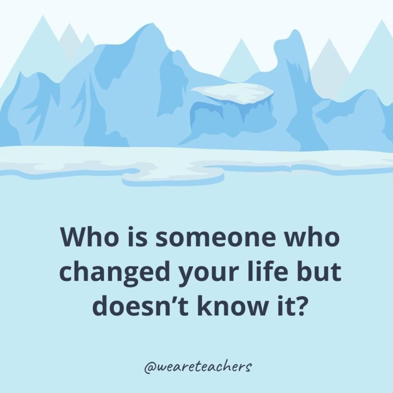 Who is someone who changed your life but doesn’t know it? Who is someone who changed your life but doesn’t know it?