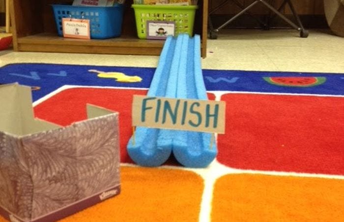 3rd Grade Science Gravity Techy Teacher Pool noodles turned into a simple marble race track