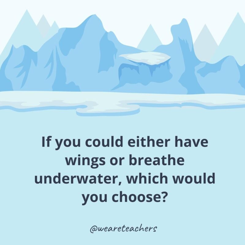 If you could either have wings or breathe underwater, which would you choose? If you could either have wings or breathe underwater, which would you choose?