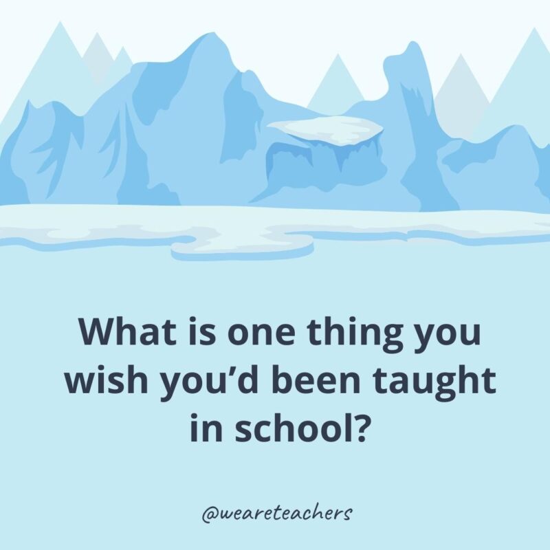 What is one thing you wish you’d been taught in school? What is one thing you wish you’d been taught in school?
