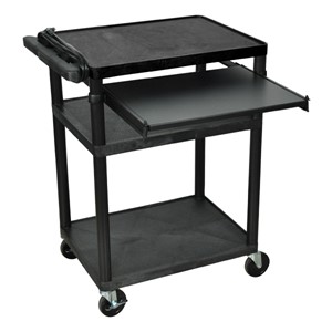 av-cart audio visual rolling cart for teachers with pull out shelf