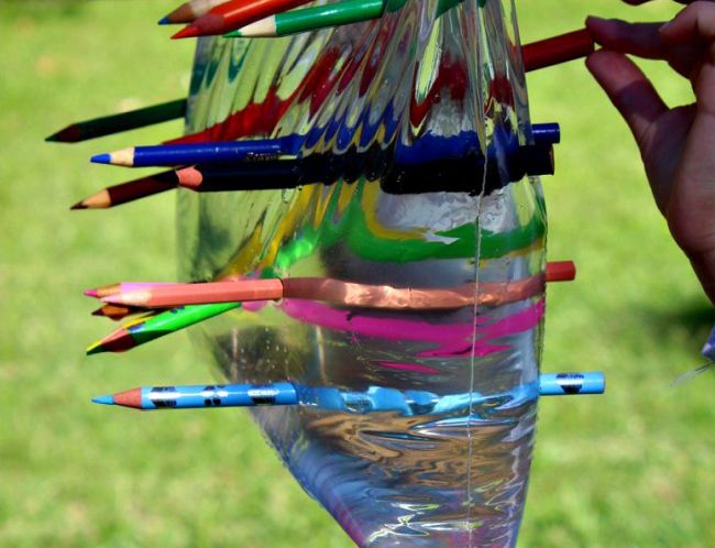 Easy Science Experiments: Leakproof Bag Plastic bag full of water with pencils stuck through it
