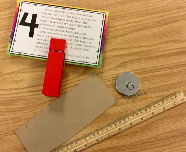 Fourth Grade Science: Magnets Small magnet, paper clip, ruler, and instruction card