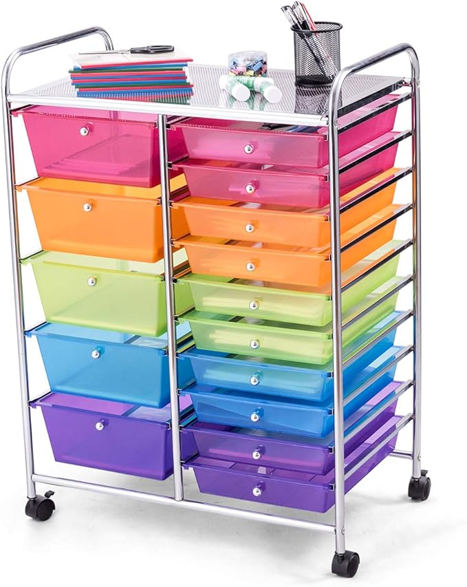 goflame-cart 15 drawer storage cart