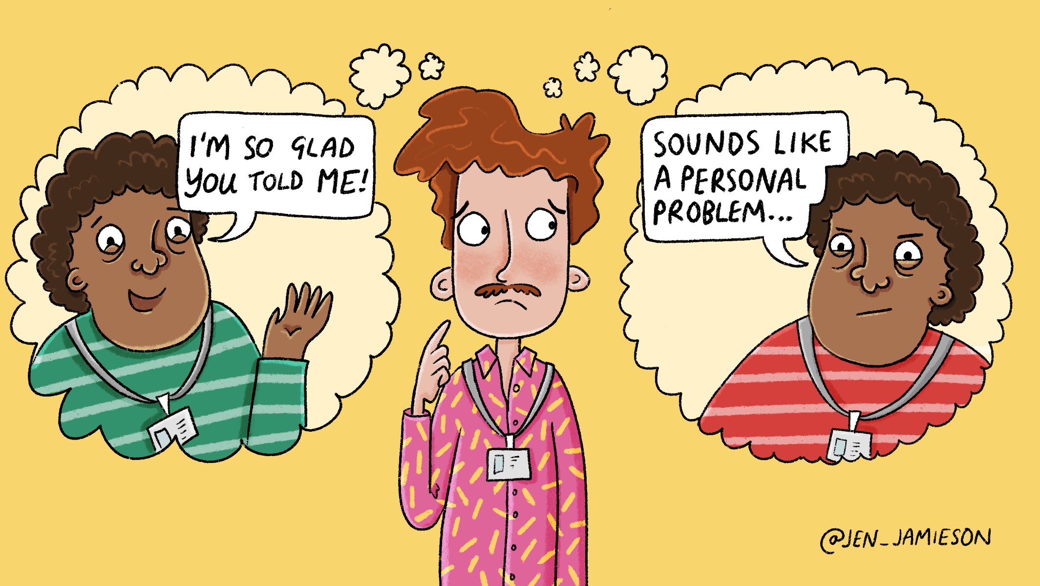 Illustration of teacher navigating teaching with ADHD