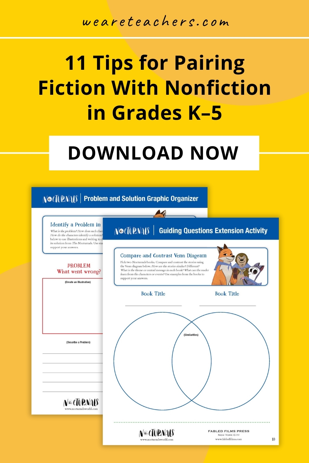 Nocturnals_Pairing-Fiction Pairing fiction with nonfiction is a fantastic way to engage different kinds of learners in content with common themes. Grab ideas here!