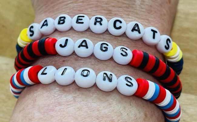 Spirit Week Ideas: Bracelets Beaded bracelets in school colors with beads spelling out school mascots (Spirit Week Ideas)