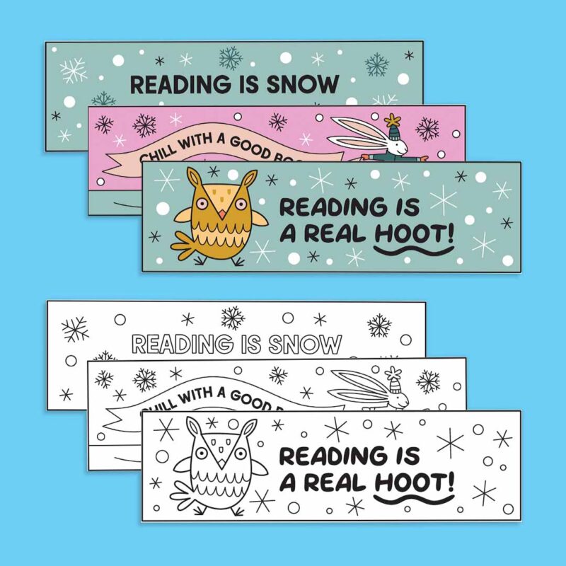 Winter-Bookmarks-1 Festive seasonal bookmarks