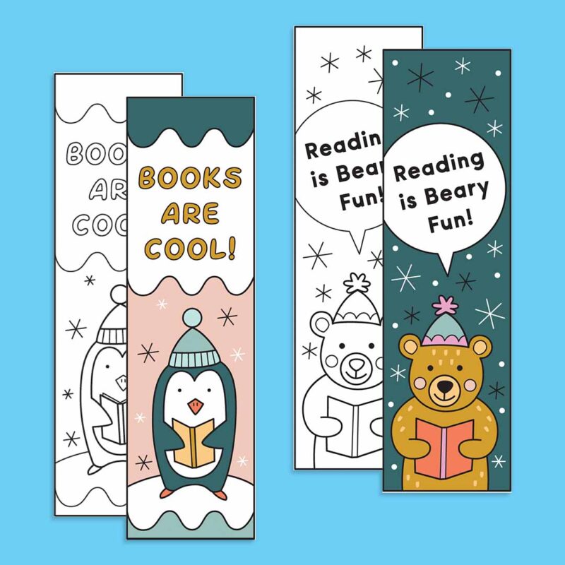 Winter-Bookmarks-2 Reading Is Beary Fun and Books Are Cool bookmarks