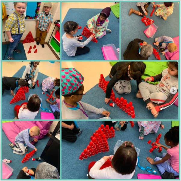 building-100-things Children on the floor building 100 things with various materials as an example of 100th day of school ideas