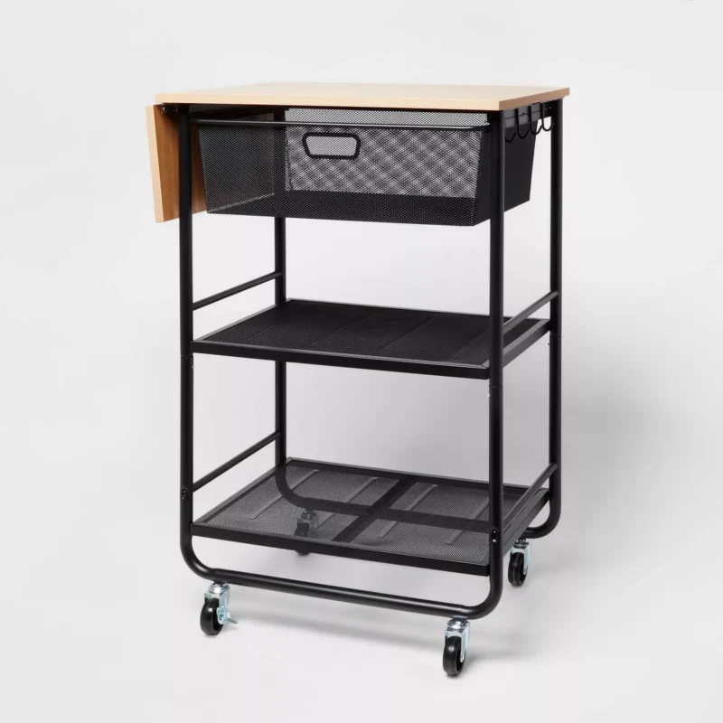 metal-storage-cart metal storage cart with wood top for teacher rolling cart